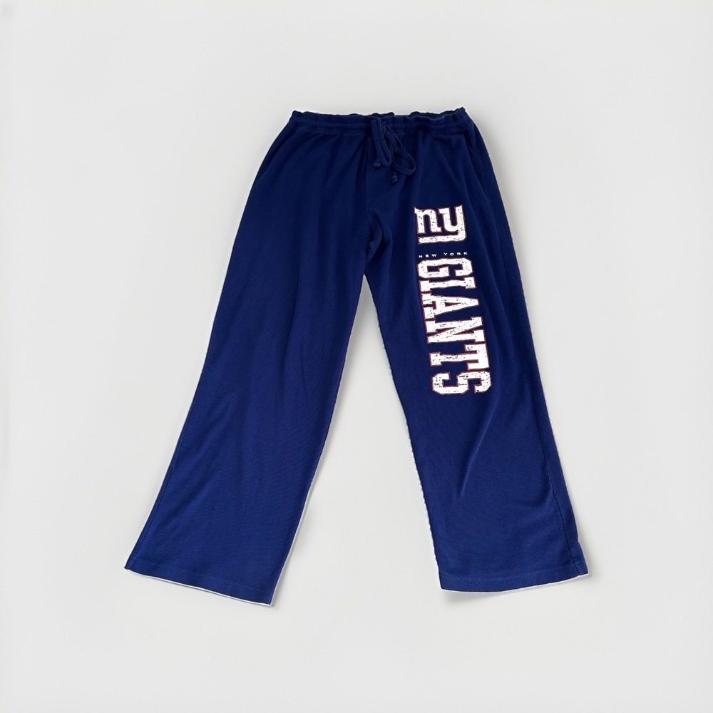 New York Giants NFL Lounge Pants Mens XL Blue Waffle Thermal Sleepwear Bottoms
